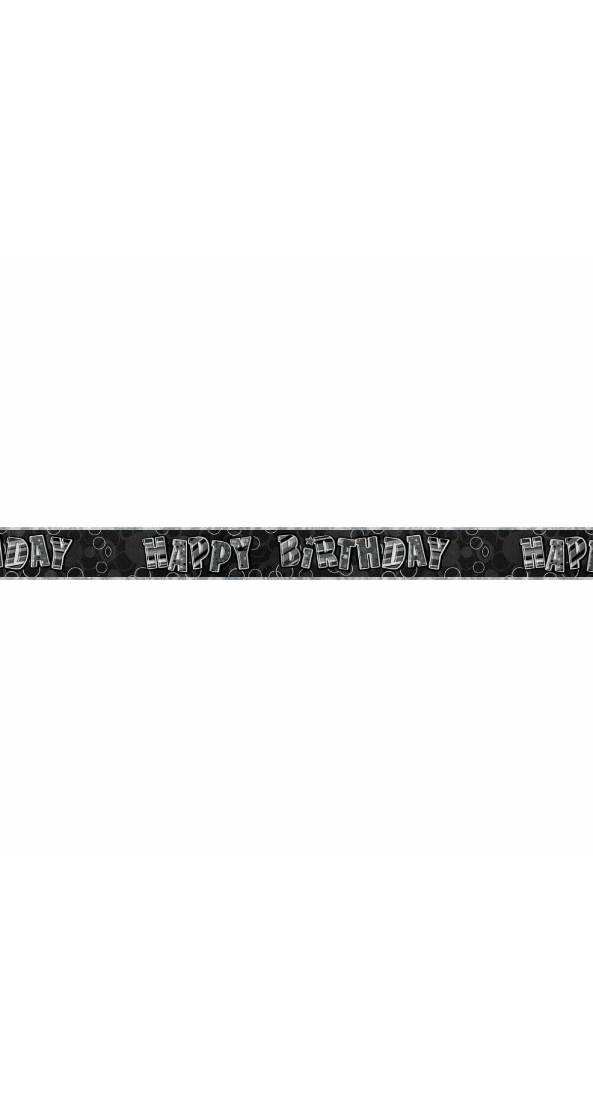 Birthday Black Glitz Happy Birthday Prism Banner - 9 ft