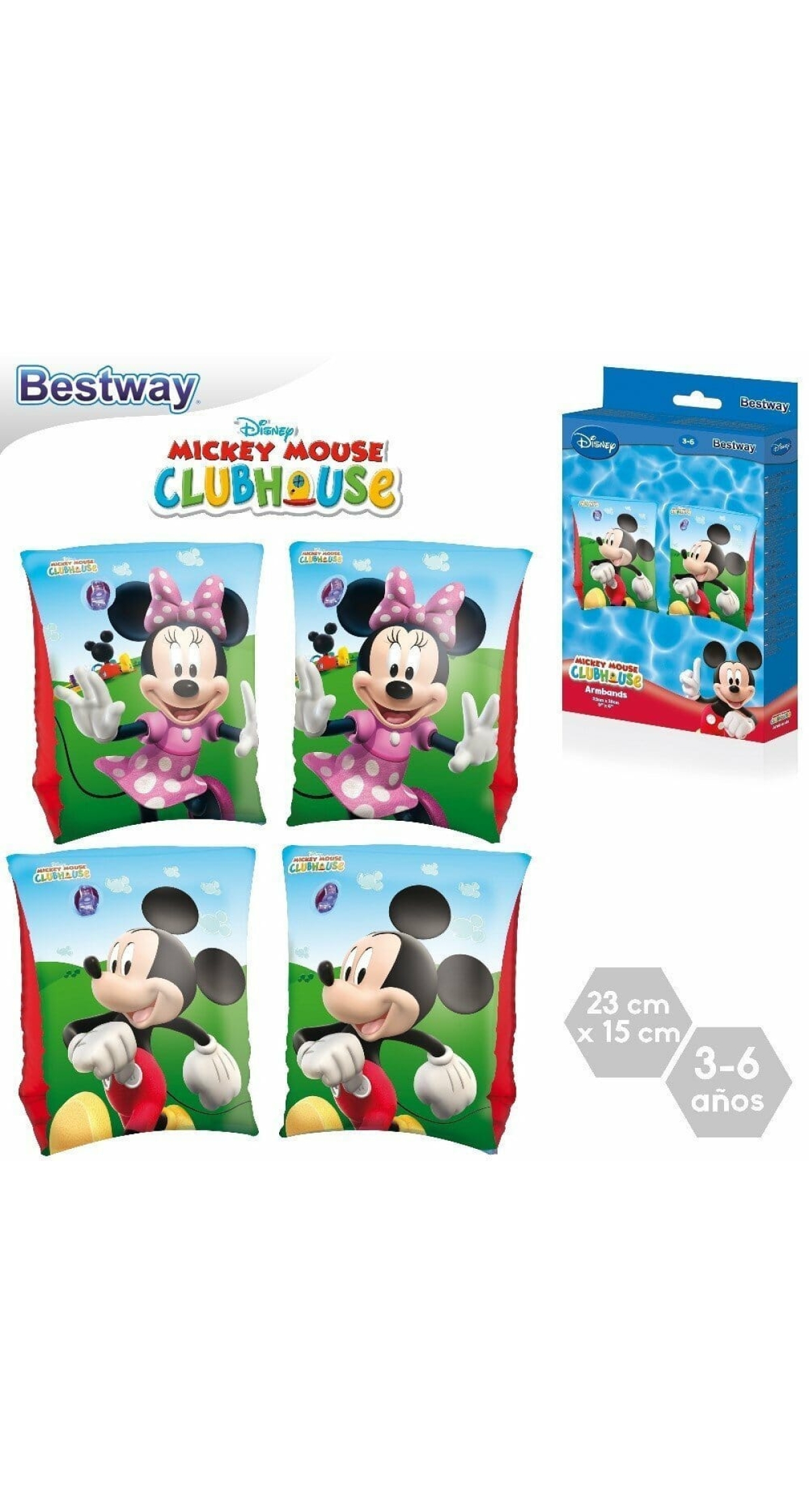 Bestway Disney Mickey Inflatable Arm Floats for Age 3-6 Years (Online Only)