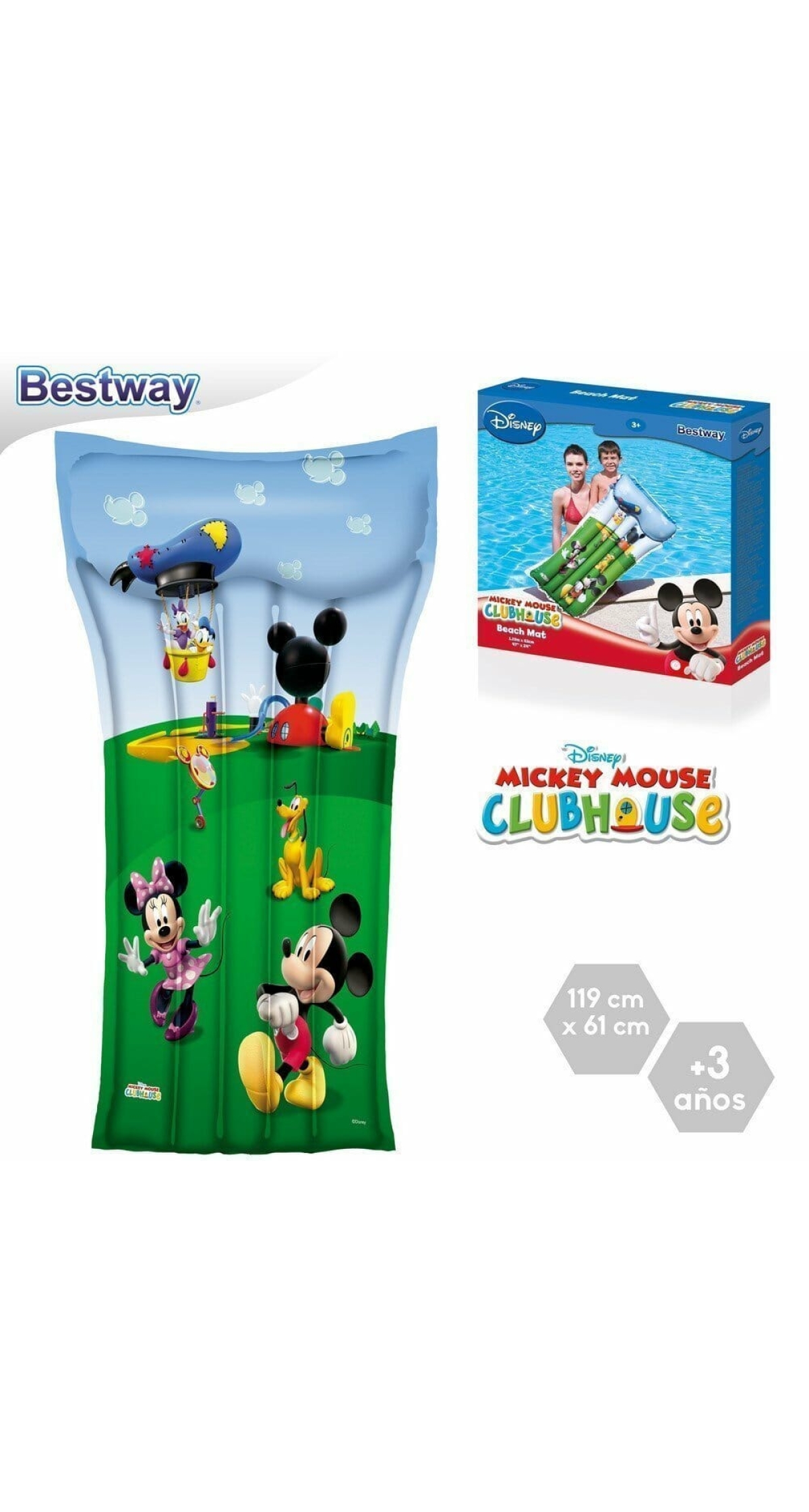 Bestway Mickey Mouse Clubhouse Swimming Air Bed 119 x 61cm (Online Only)