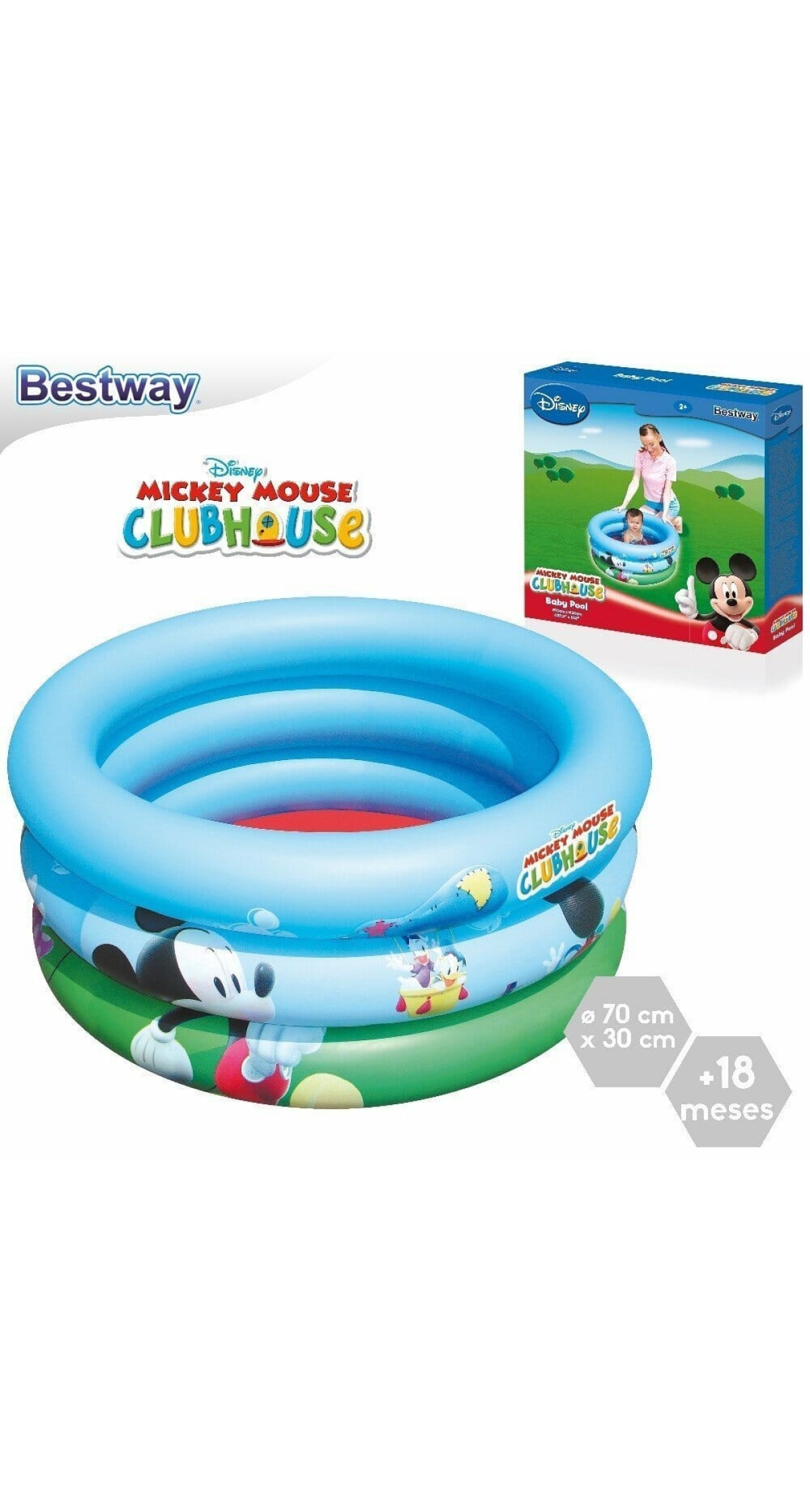 Bestway Mickey Mouse Inflatable Baby Pool 70x30cm (Online Only)