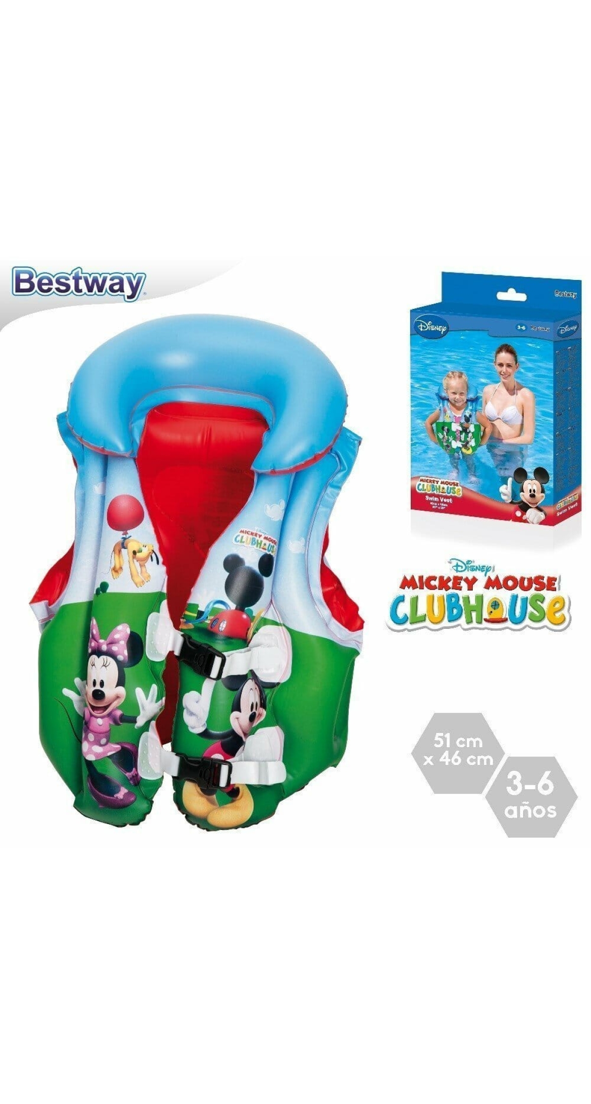Bestway Mickey Mouse Pool & Beach Swimming Float Vest 51x46 cm (Online Only)