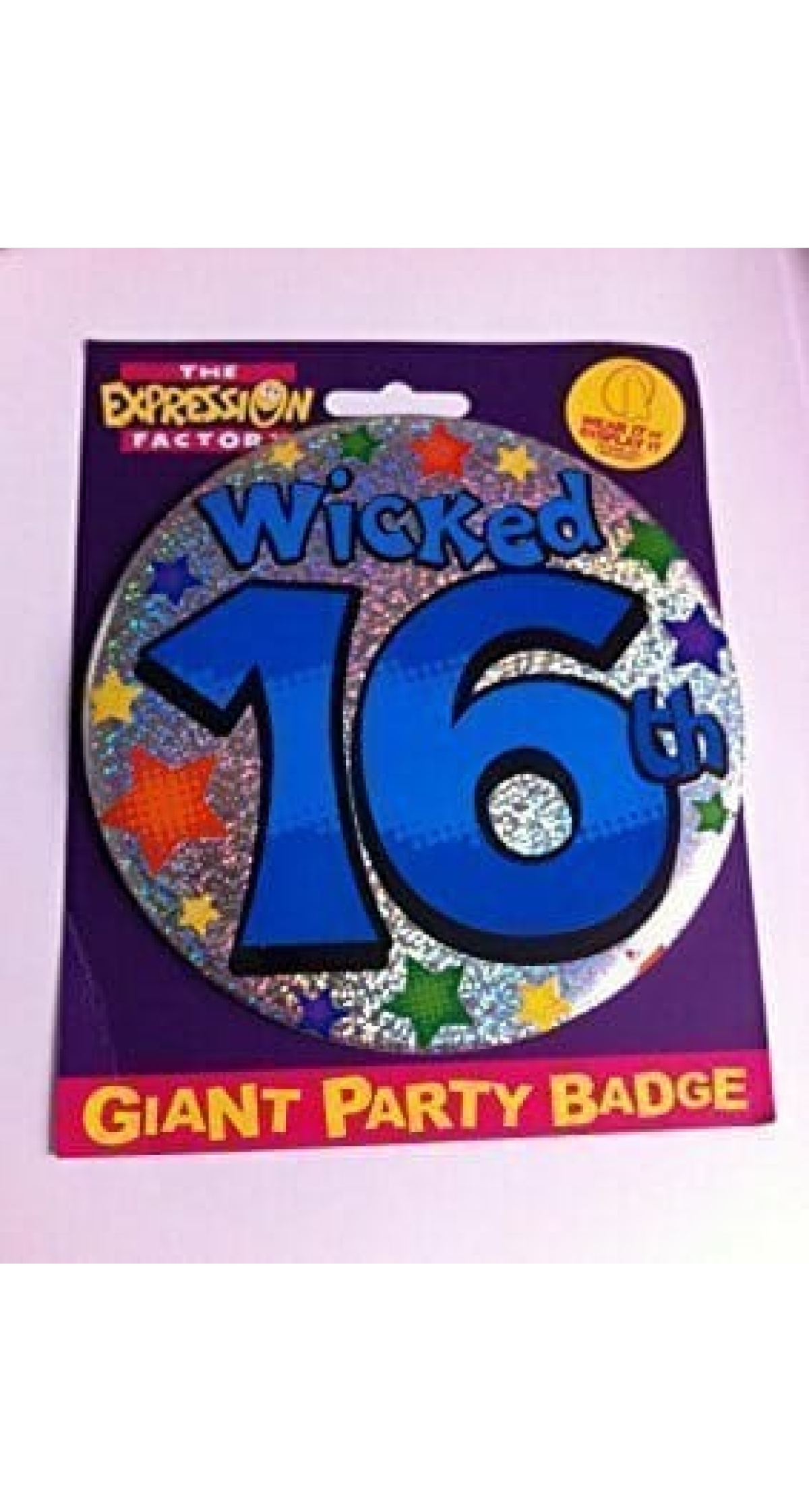 Jumbo Badge - Wicked 16th Holographic (TEF) Blue - 15cm
