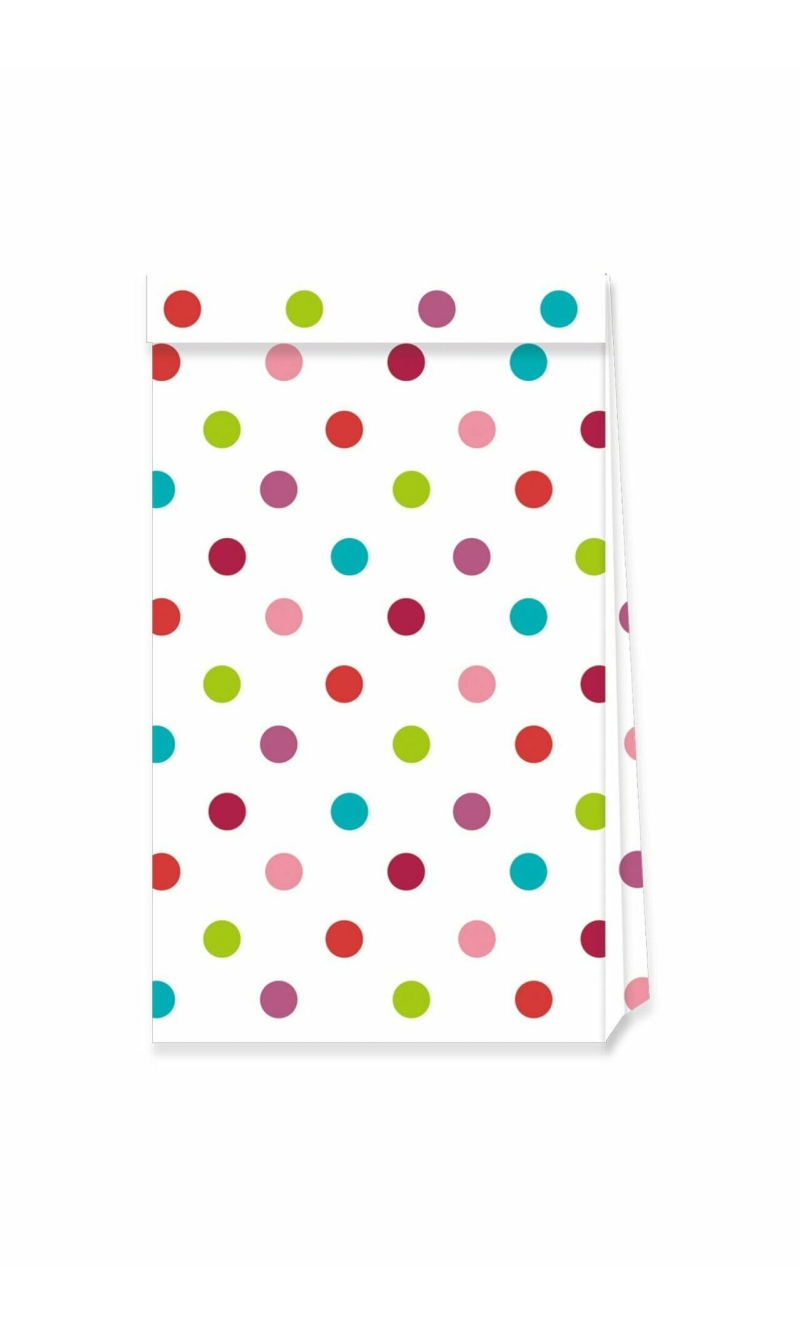 Party Essentials Paper Party Bags Multicolor Dots - 4pk