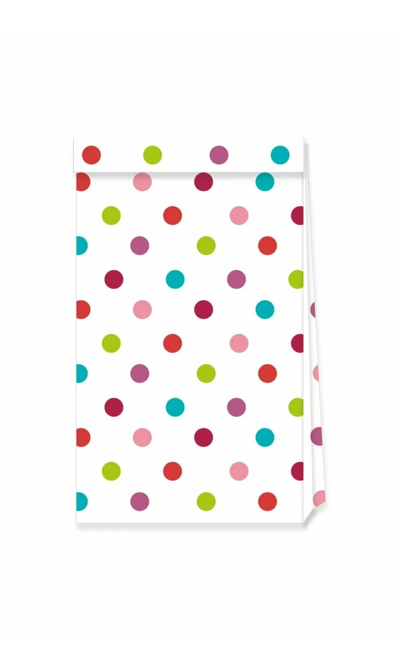 Party Essentials Paper Party Bags Multicolor Dots - 4pk