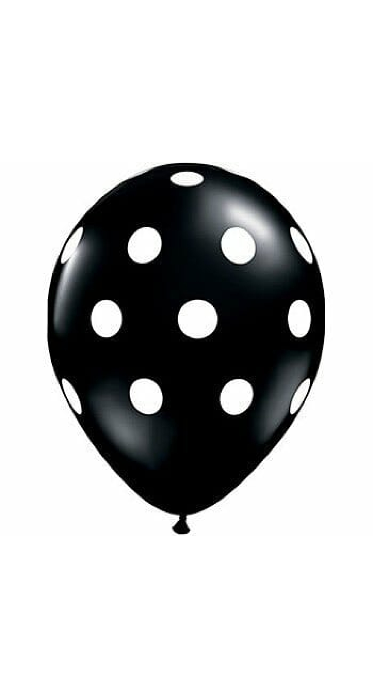 Fashion Solid - Black with White Polka Dots 12" Balloon