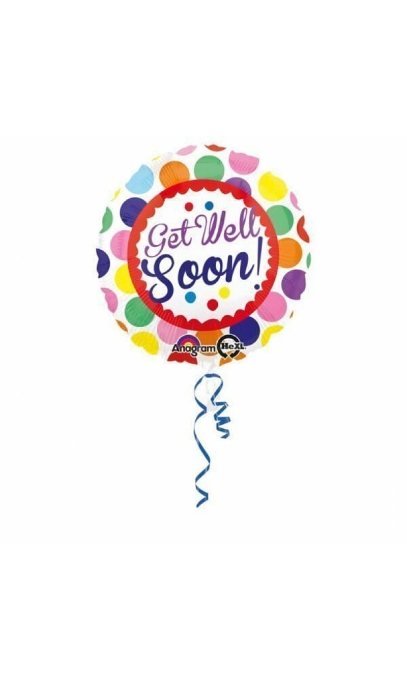 Get Well Soon Spotted Foil Balloon 18''