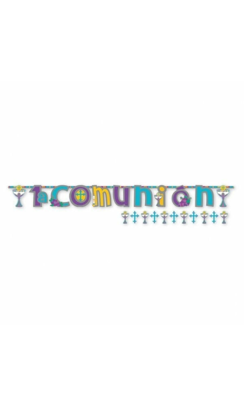 1a Comunion Jumbo Letter Banner (First Communion) - 2pk