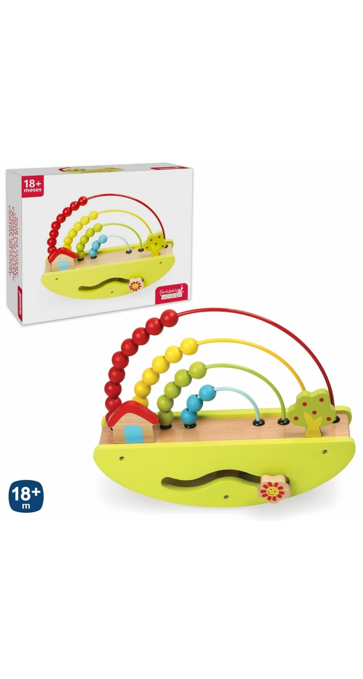Wooden Abacus - 26cm x 6.8cm x 20.5cm