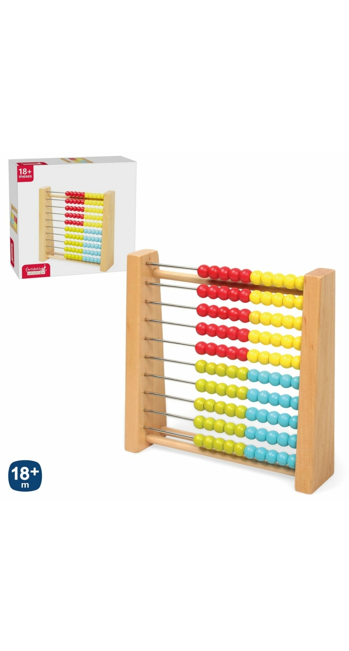 Wooden Abacus -18cm x 4.5cm x 17.5cm