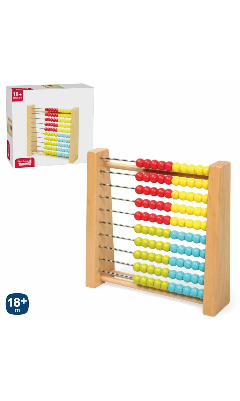 Wooden Abacus -18cm x 4.5cm x 17.5cm
