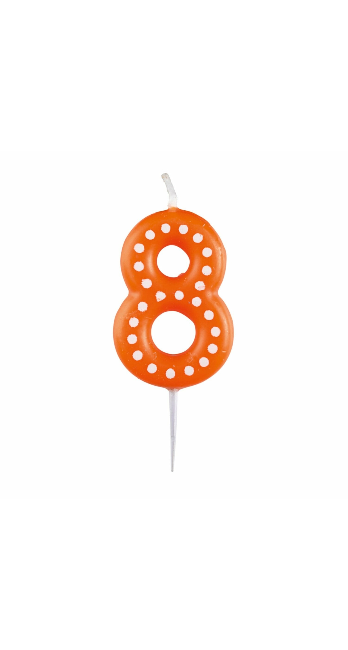 Numeral Candle 8 Dots & Stripes Height 6.5 cm