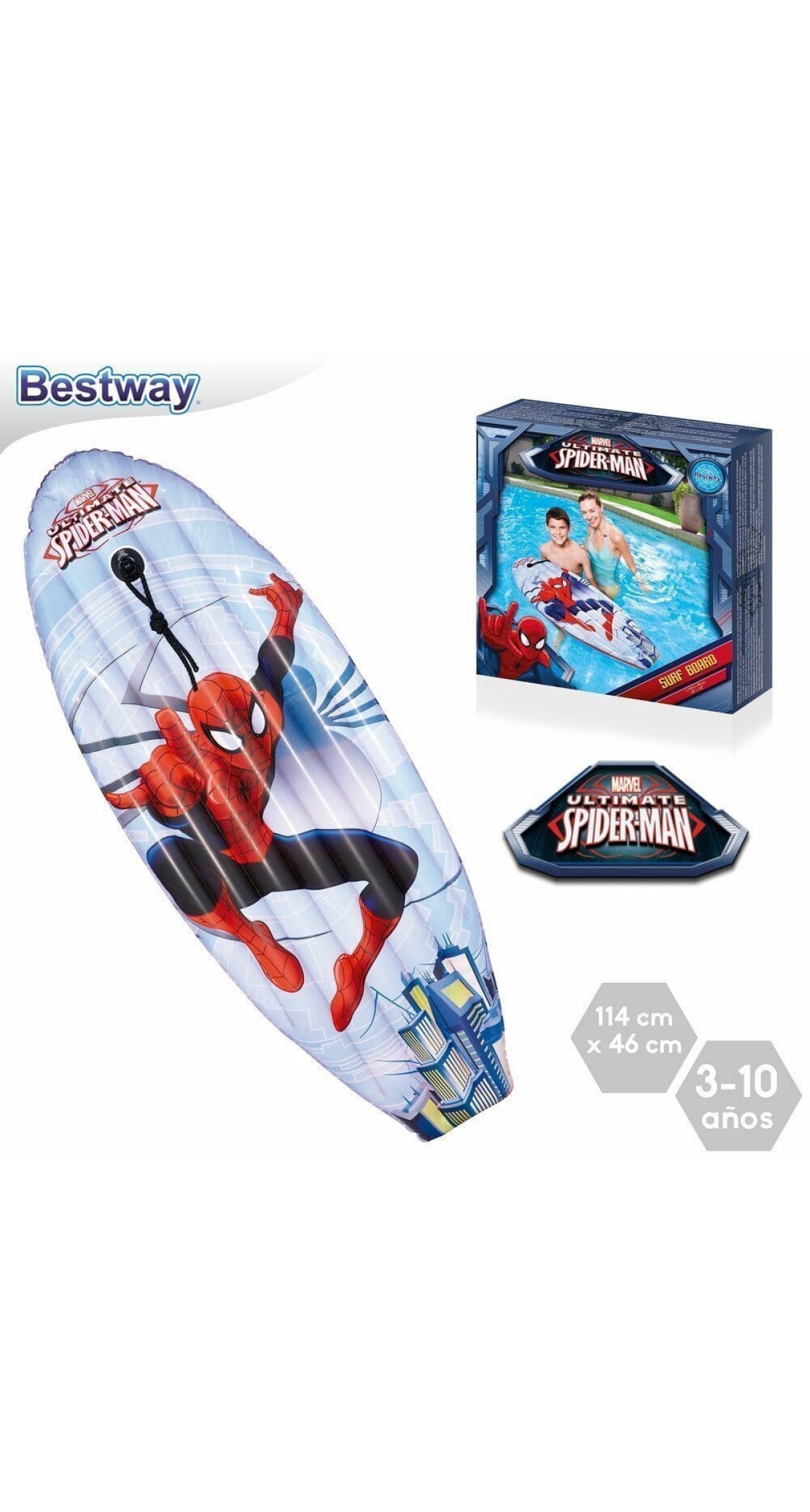 Bestway Inflatable Spider-man Raft 114x46cm for Age 3-10 Years (Online Only)
