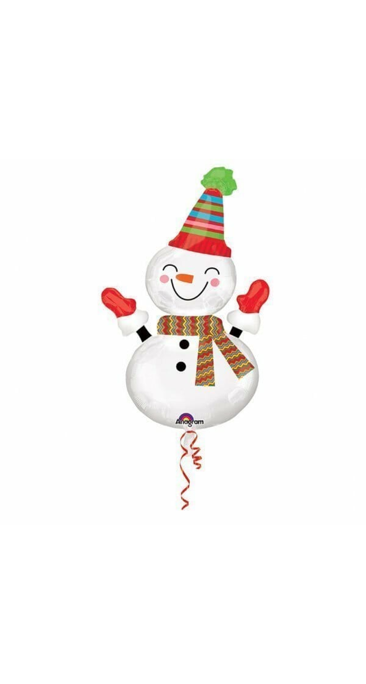 Smiley Snowman Foil Balloon 24'' x 36'' (60cm x 91cm)