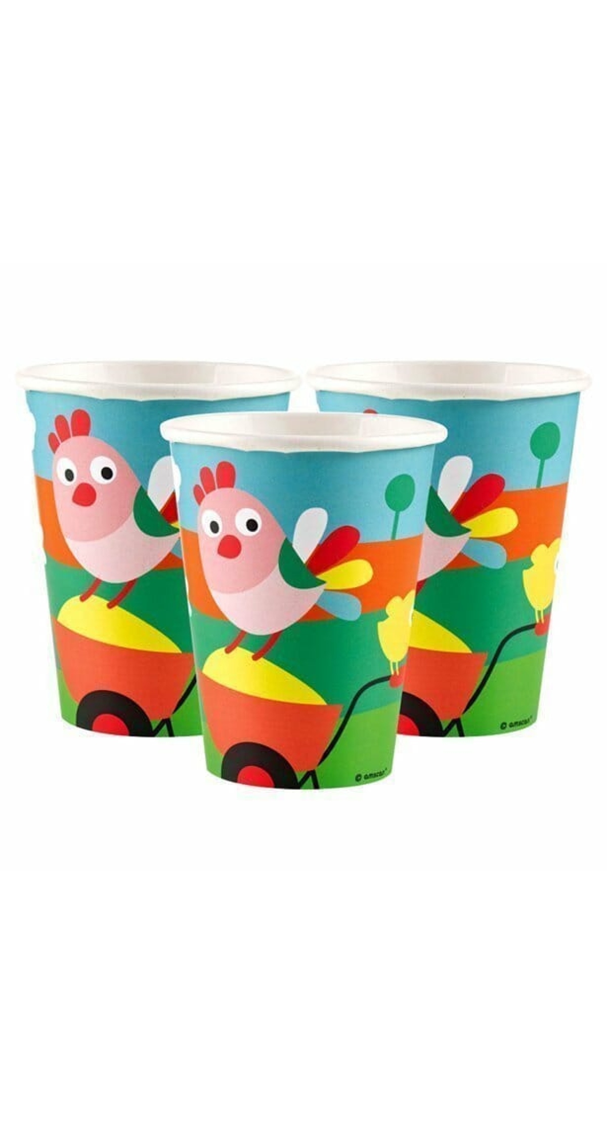 Farm Fun Paper Cups 250ml - 8pk
