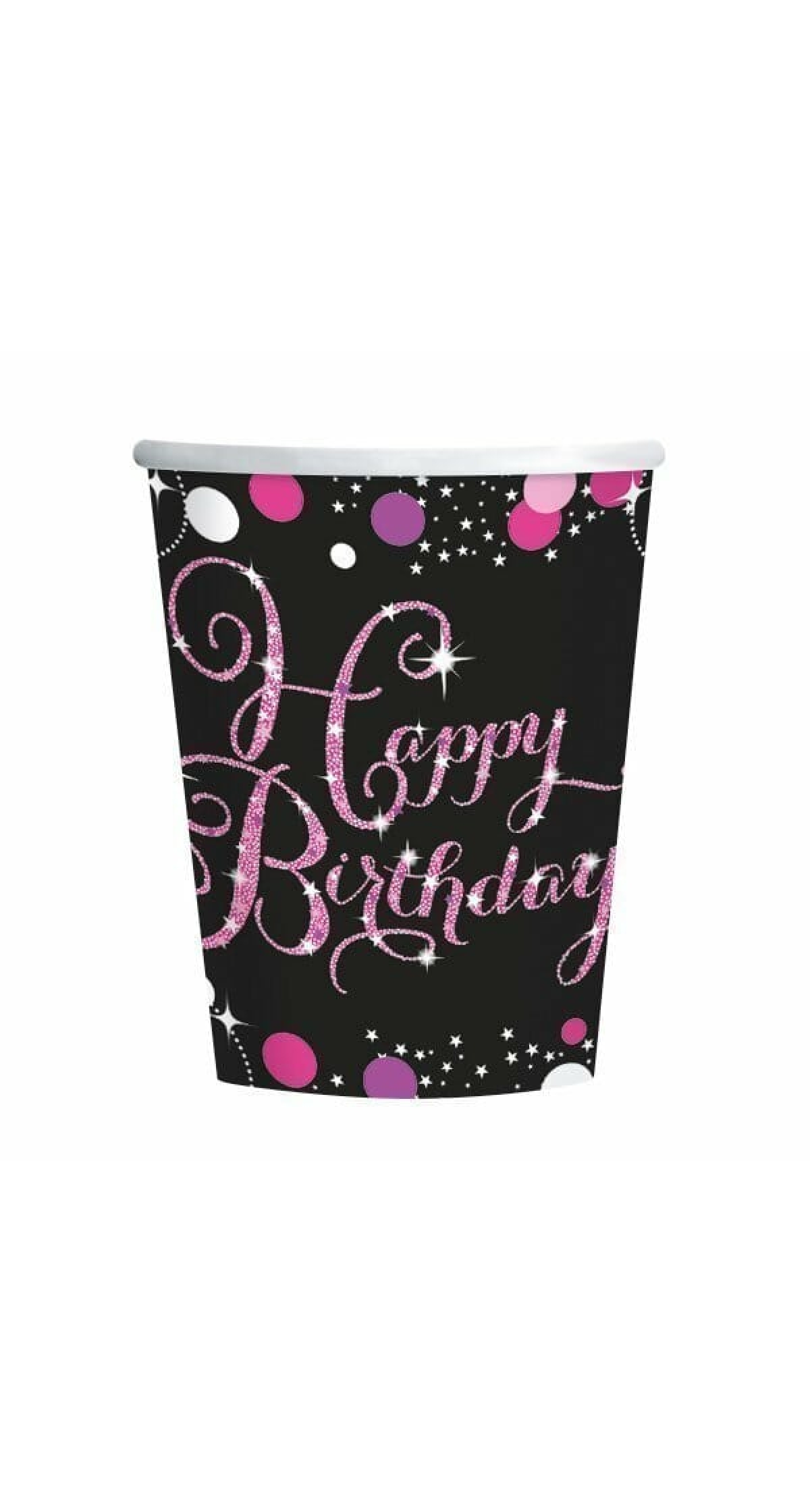 Pink Celebration Paper Cups  266ml - 8pk