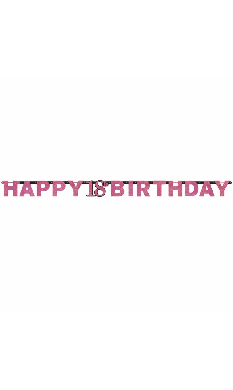 18th Pink Sparkling Celebration Paper Letter Banner - 2.13m