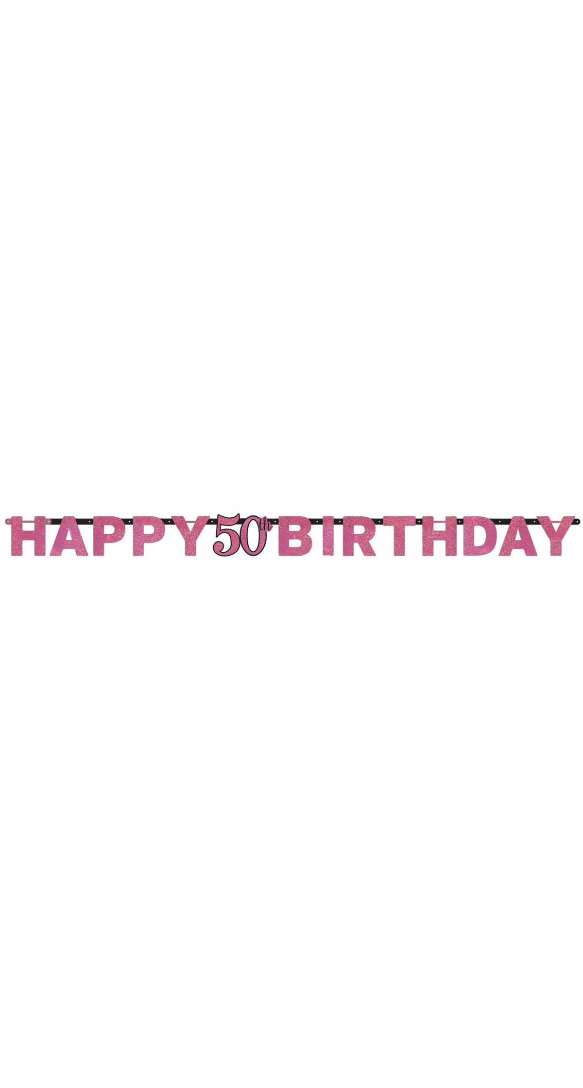 50th Pink Sparkling Celebration Paper Letter Banner - 2.13m