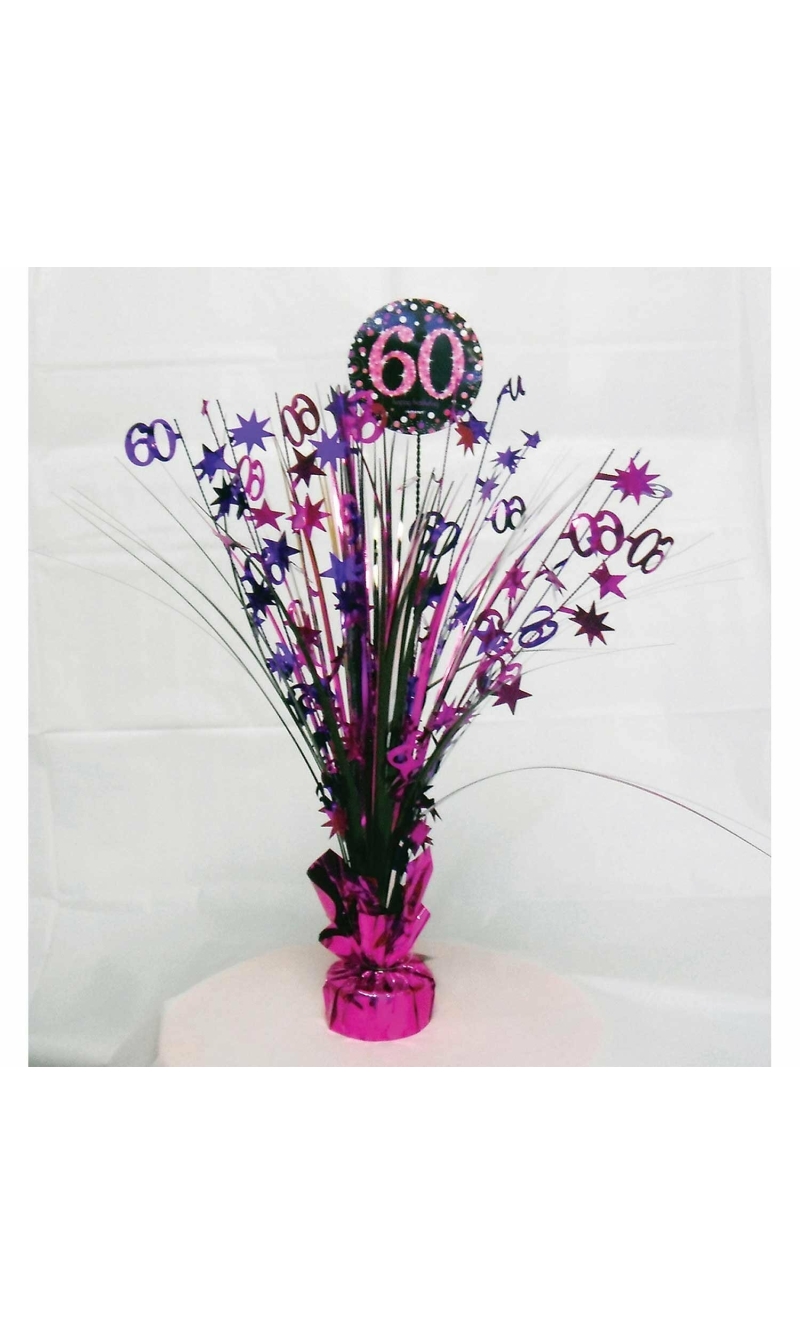 60th Birthday Pink Sparkling Celebration Centerpiece 46cm - 1pk