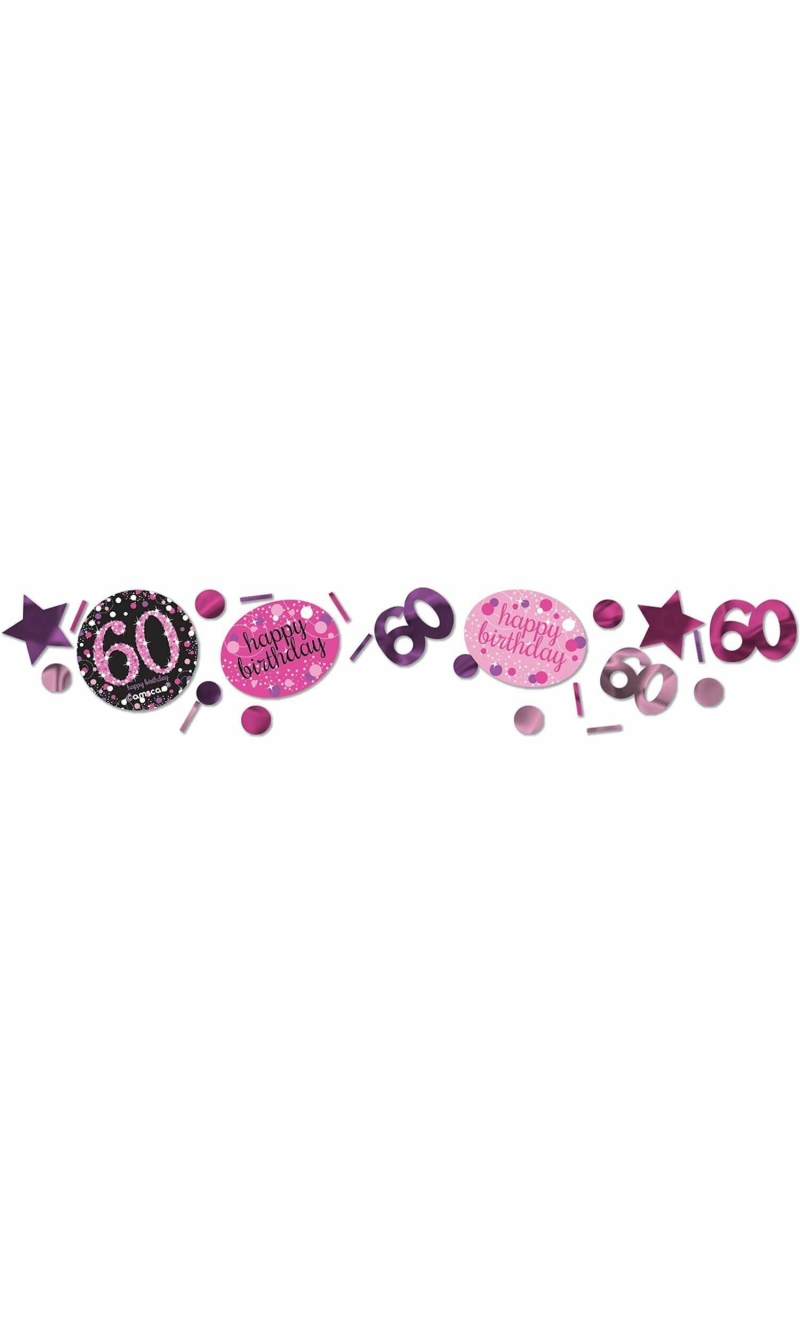 60th Pink Sparkling Celebration Confetti – 34g