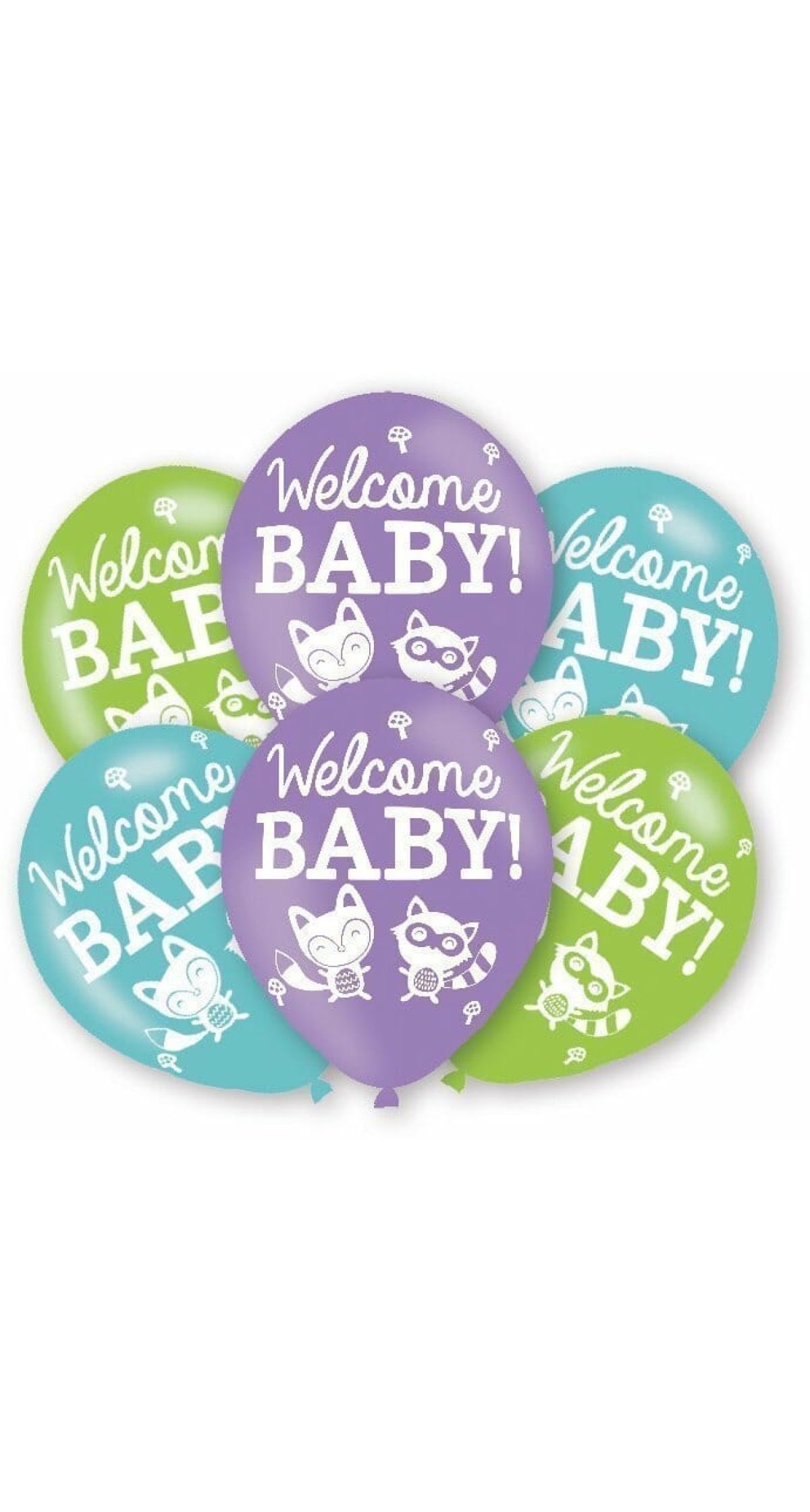 Woodland Baby Balloons 11" Latex - 6pk