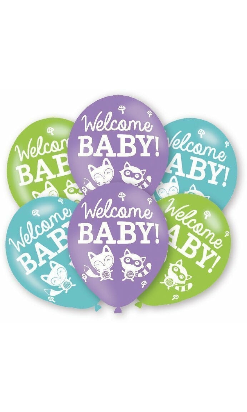Woodland Baby Balloons 11" Latex - 6pk