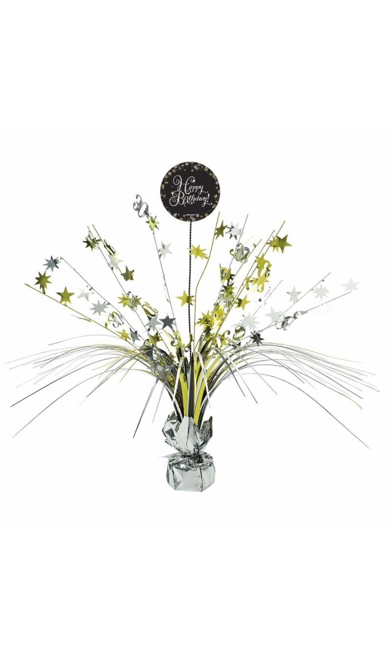 Happy Birthday Gold Sparkling Celebration Centerpiece 46cm - 1pk