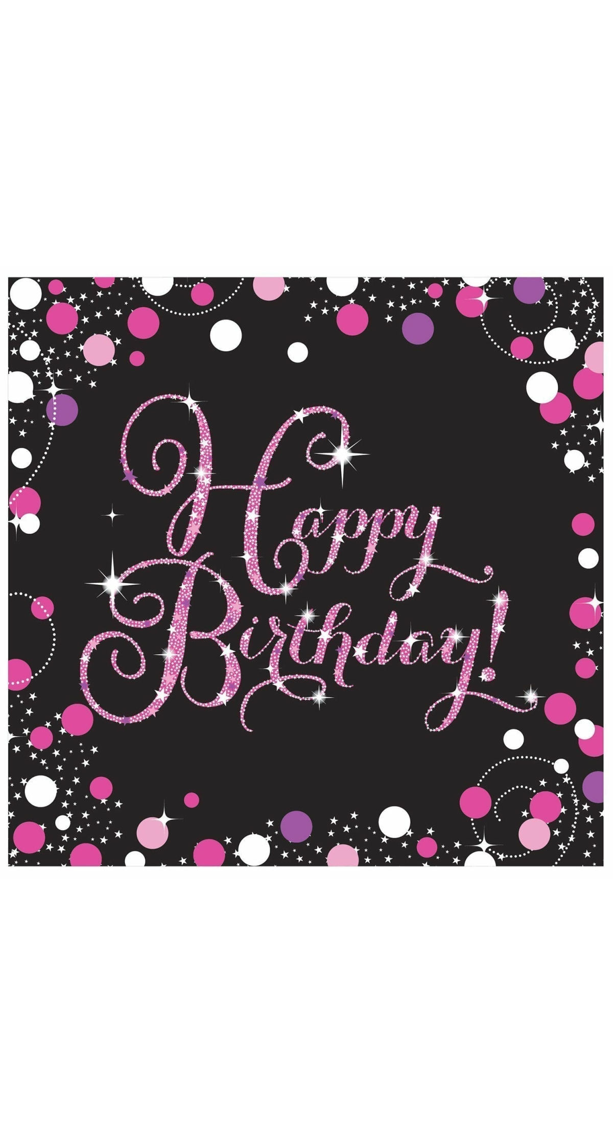 Happy Birthday Pink Sparkling Celebration Napkins 33cm x 33cm - 16pk
