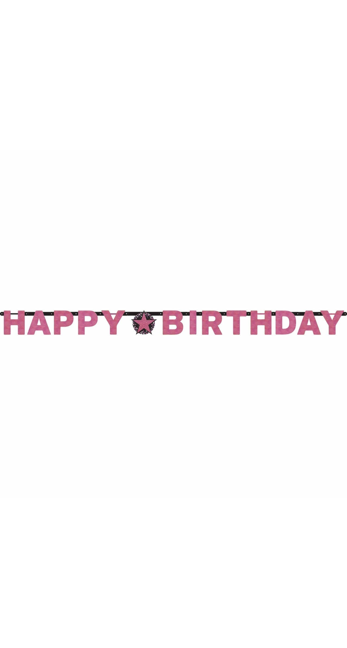 Happy Birthday Pink Sparkling Celebration Paper Letter Banner - 2.13m
