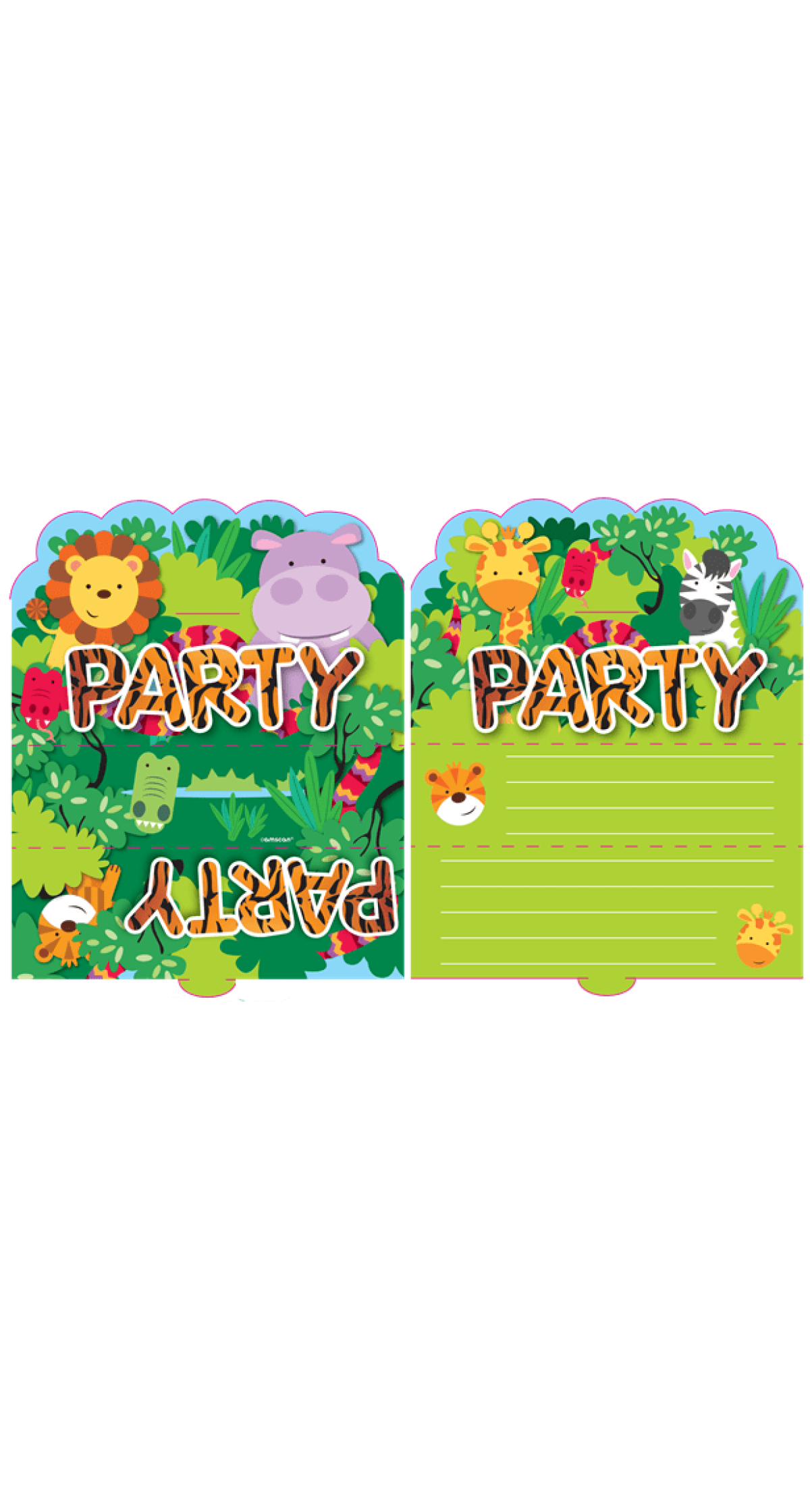 Animal Friends Stand Up Invite & Envelopes - 6pk