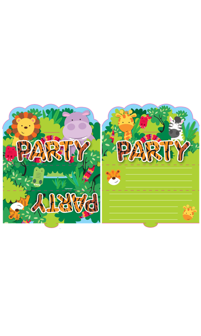 Animal Friends Stand Up Invite & Envelopes - 6pk