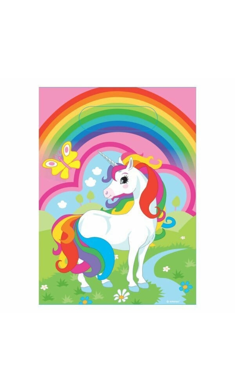 Unicorn Plastic Party Bags - 8pk