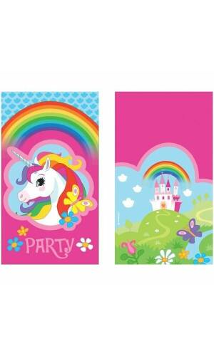 Unicorn Invitations 14cm x 8cm - 8pk
