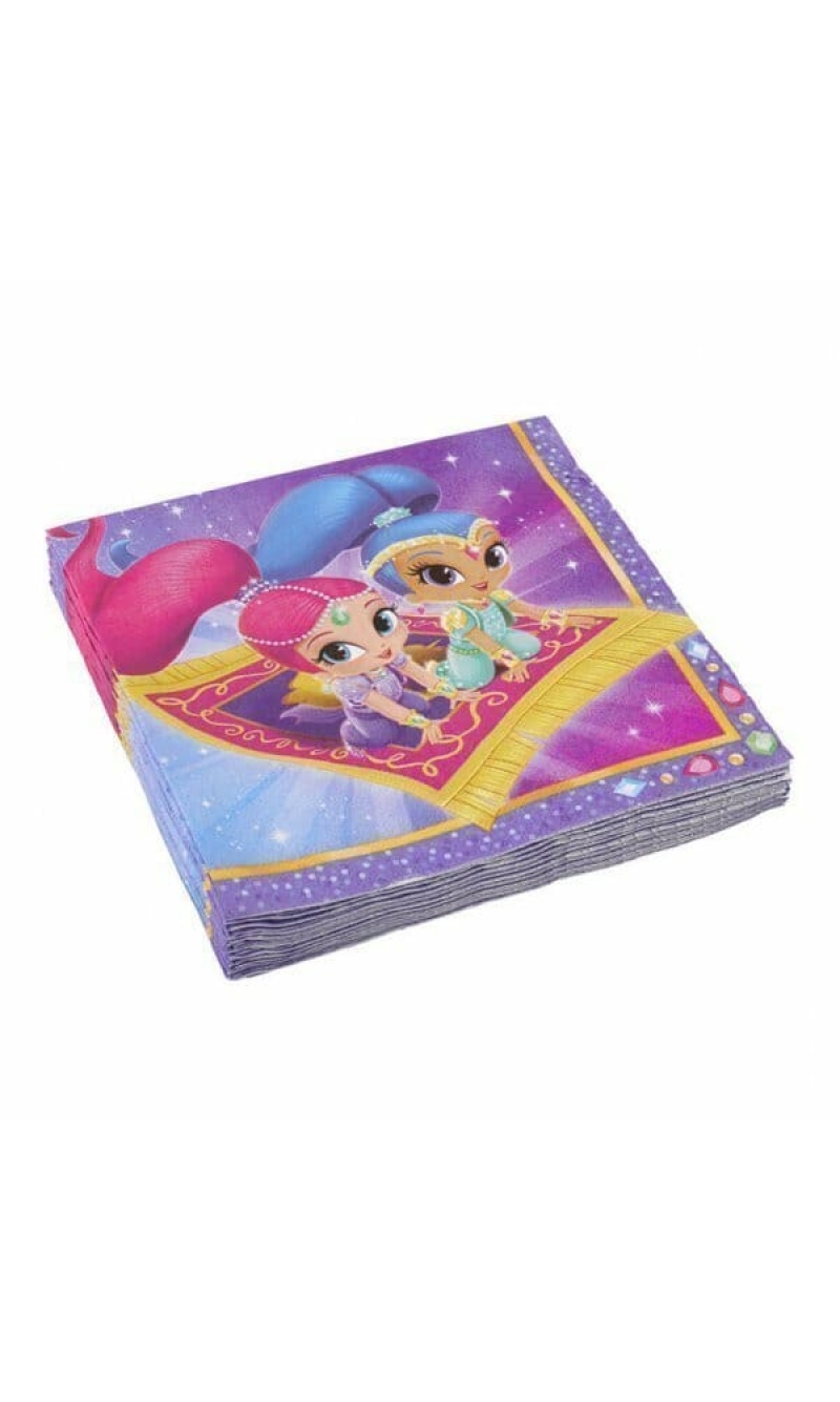 Shimmer and Shine Lunch Napkins 2ply 33cm x 33cm - 20pk