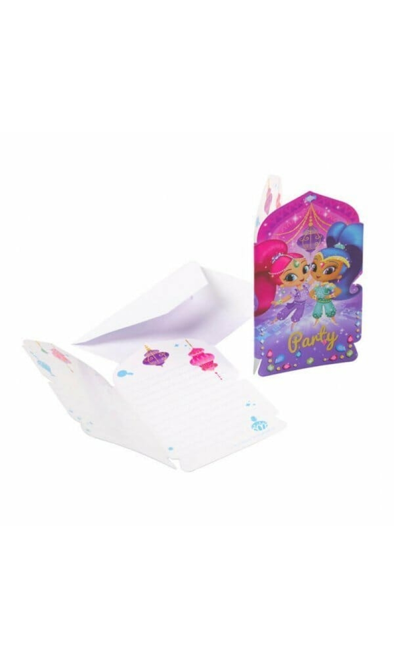 Shimmer and Shine Invitations 9cm x 15cm - 8pk