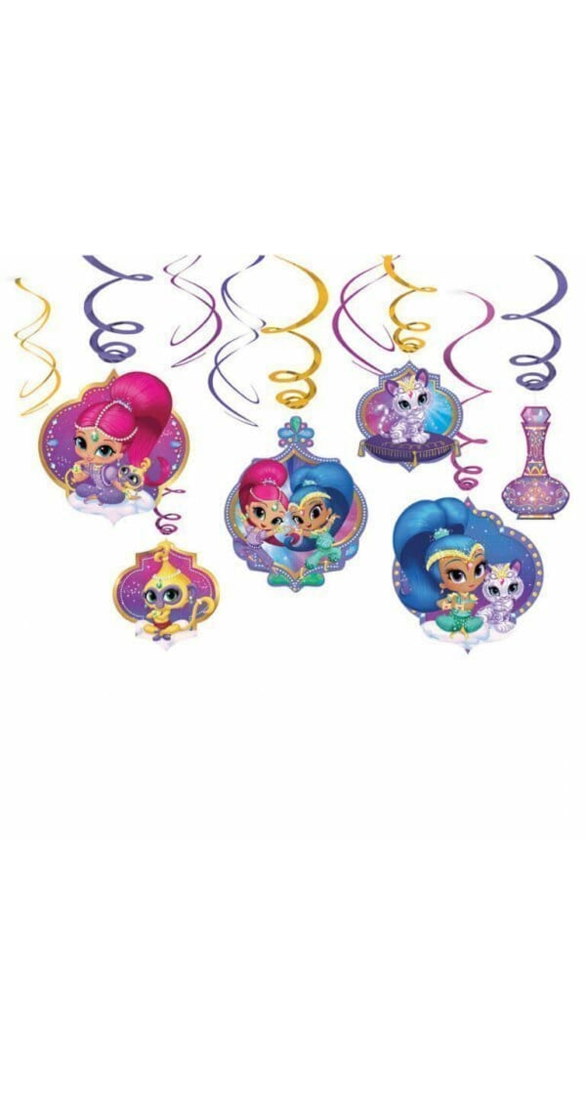 Shimmer and Shine Swirl Decoration 80cm - 6pk