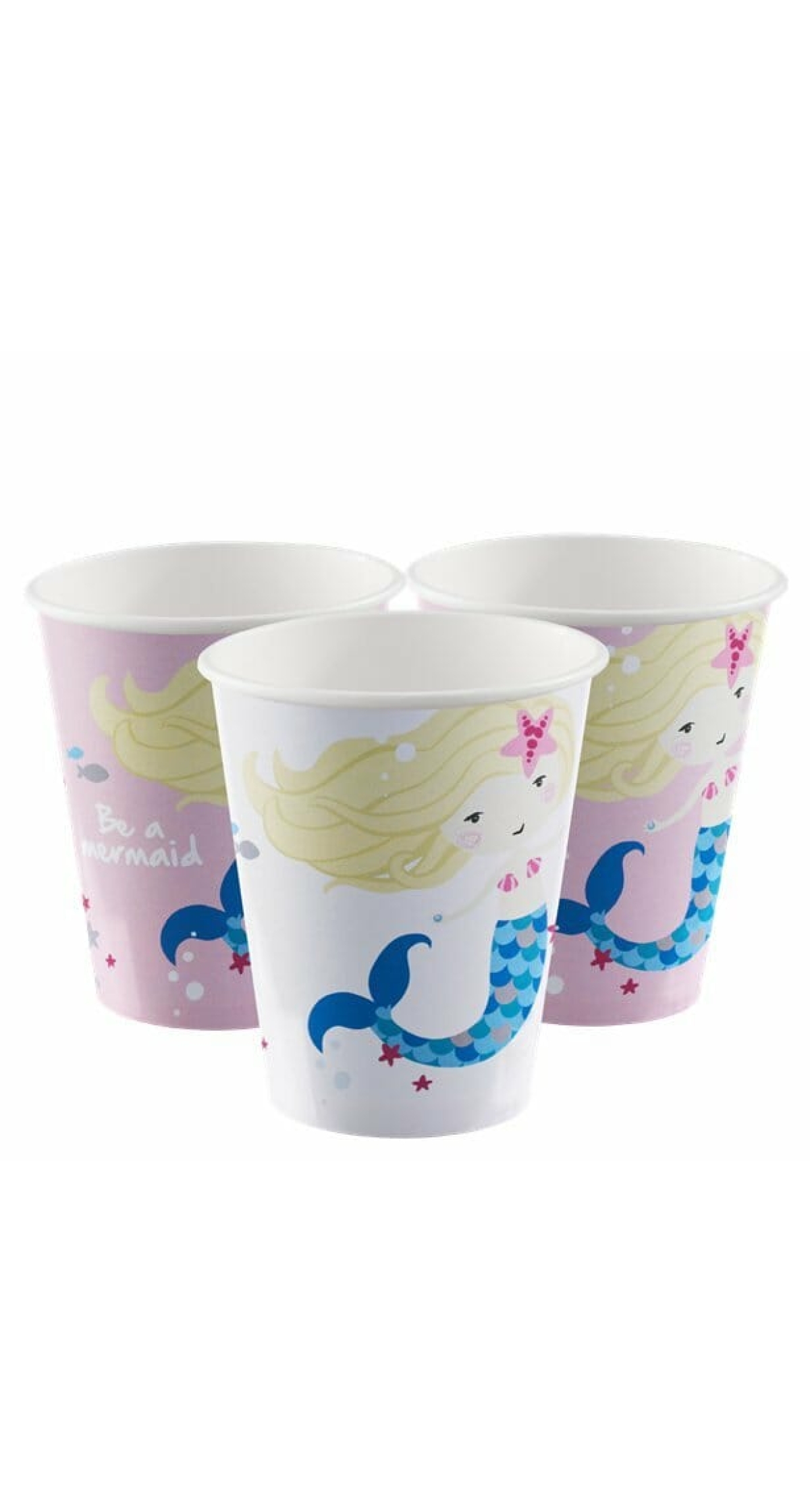 Be A Mermaid Paper Cups 250ml - 8pk