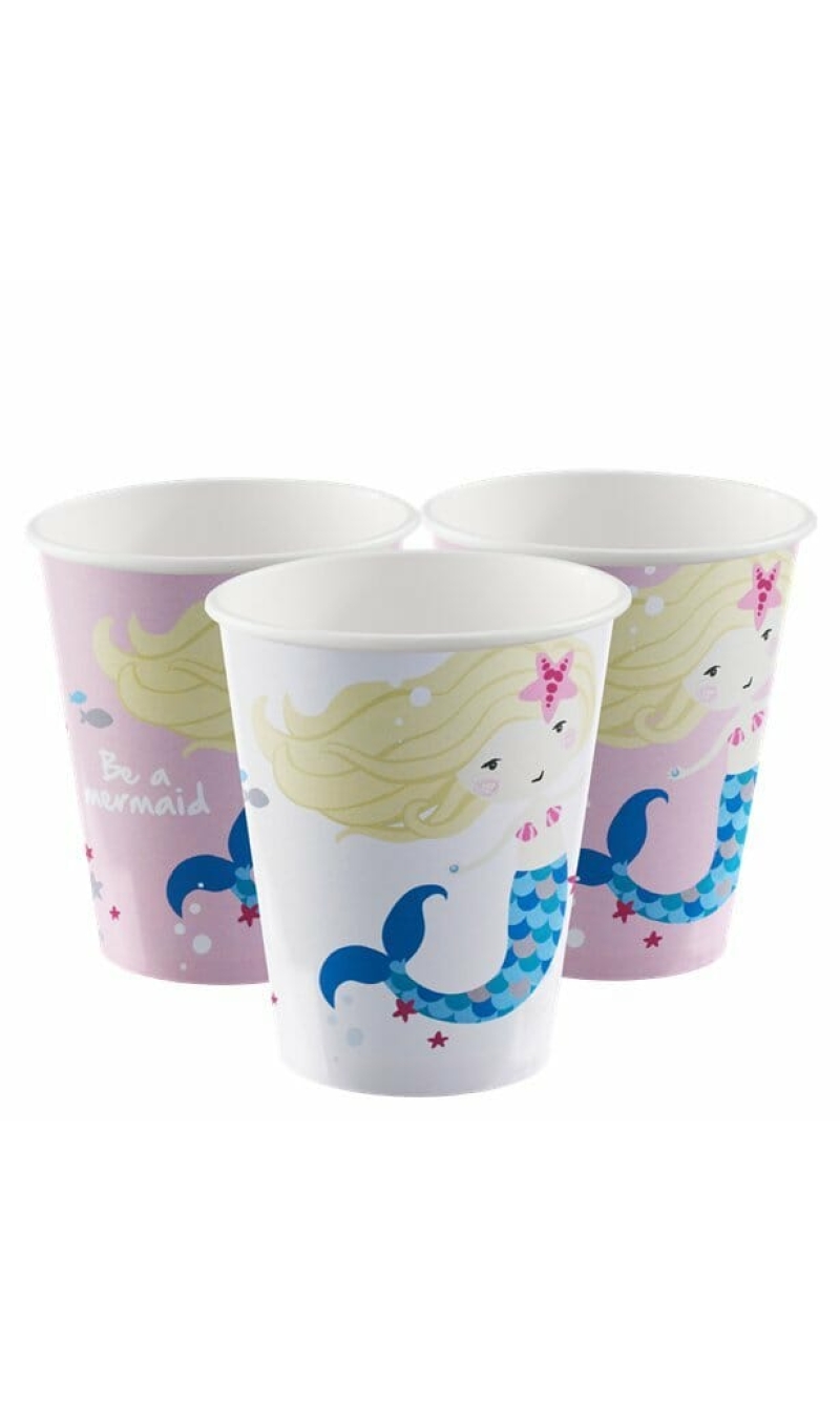 Be A Mermaid Paper Cups 250ml - 8pk