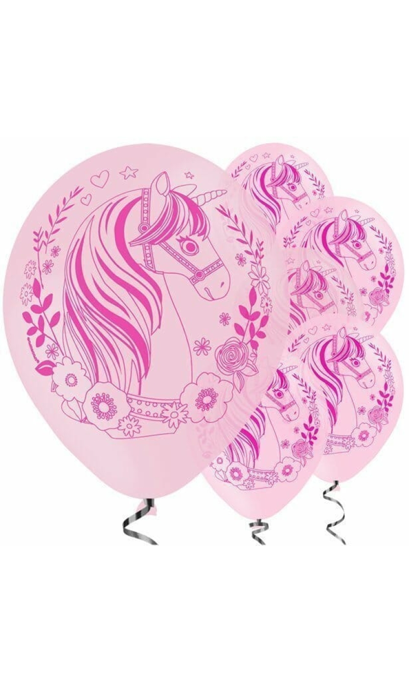 Magical Unicorn All Over Print 27.5 cm/11" Latex Balloons - 6pk