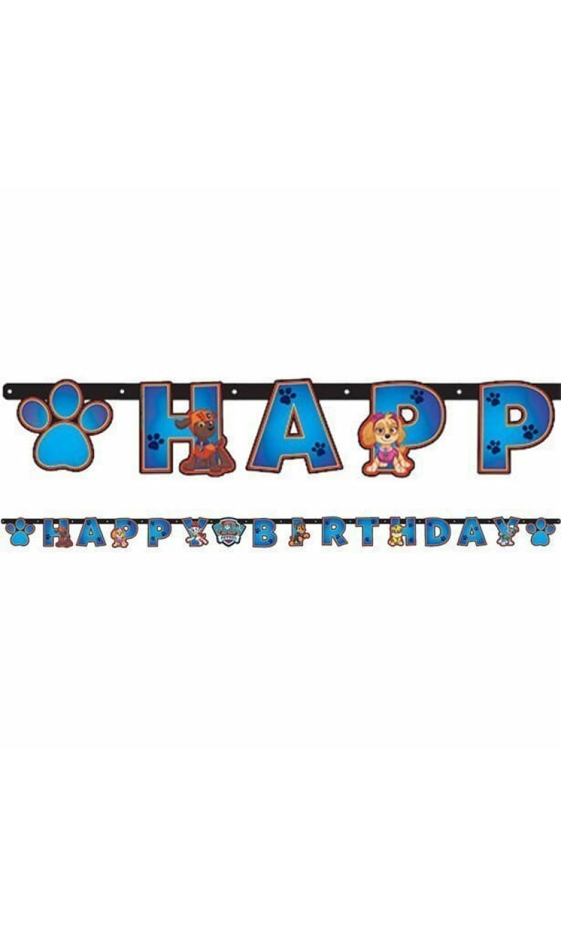 Paw Patrol Happy Birthday Letter Banner - 2.4m