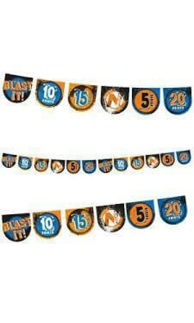 NERF Plastic Pennant Banner/ Target - 4m x 17cm