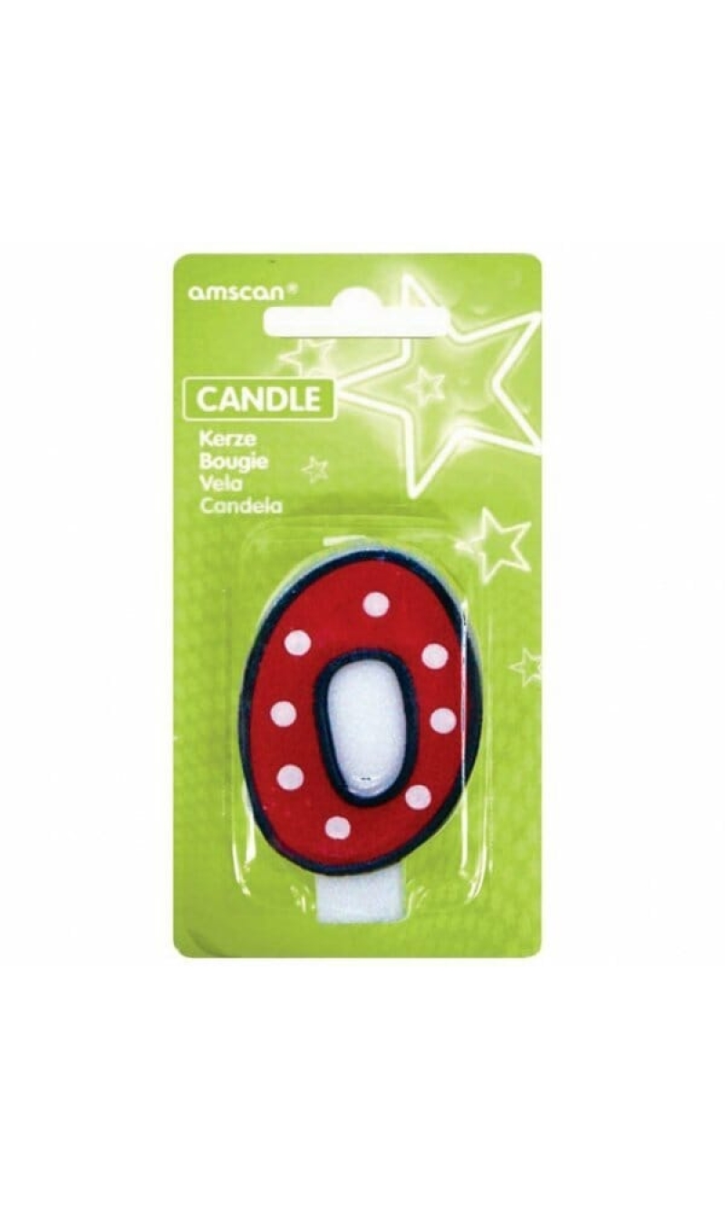 Candle Number 0 Red - 7cm