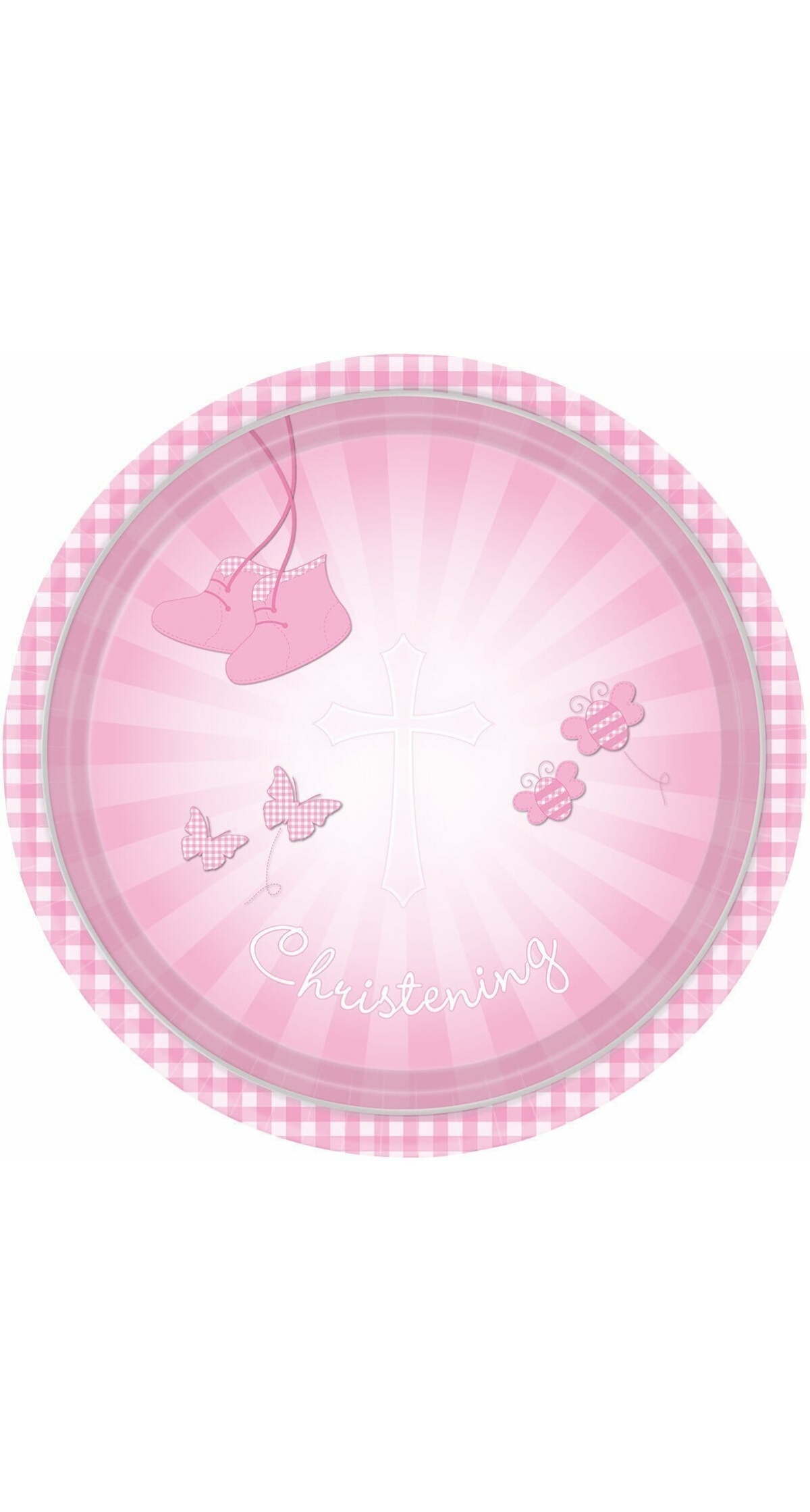 Pink Booties Paper Plates 23cm - 8pk