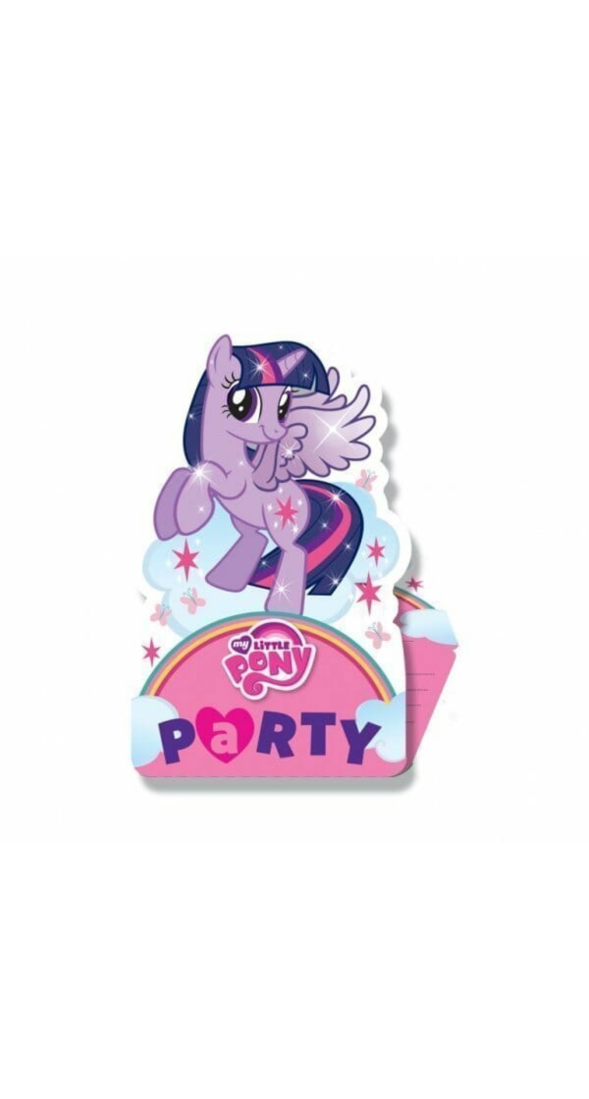 My Little Pony Invitations with Envelopes 9cm x 15cm - 8pk