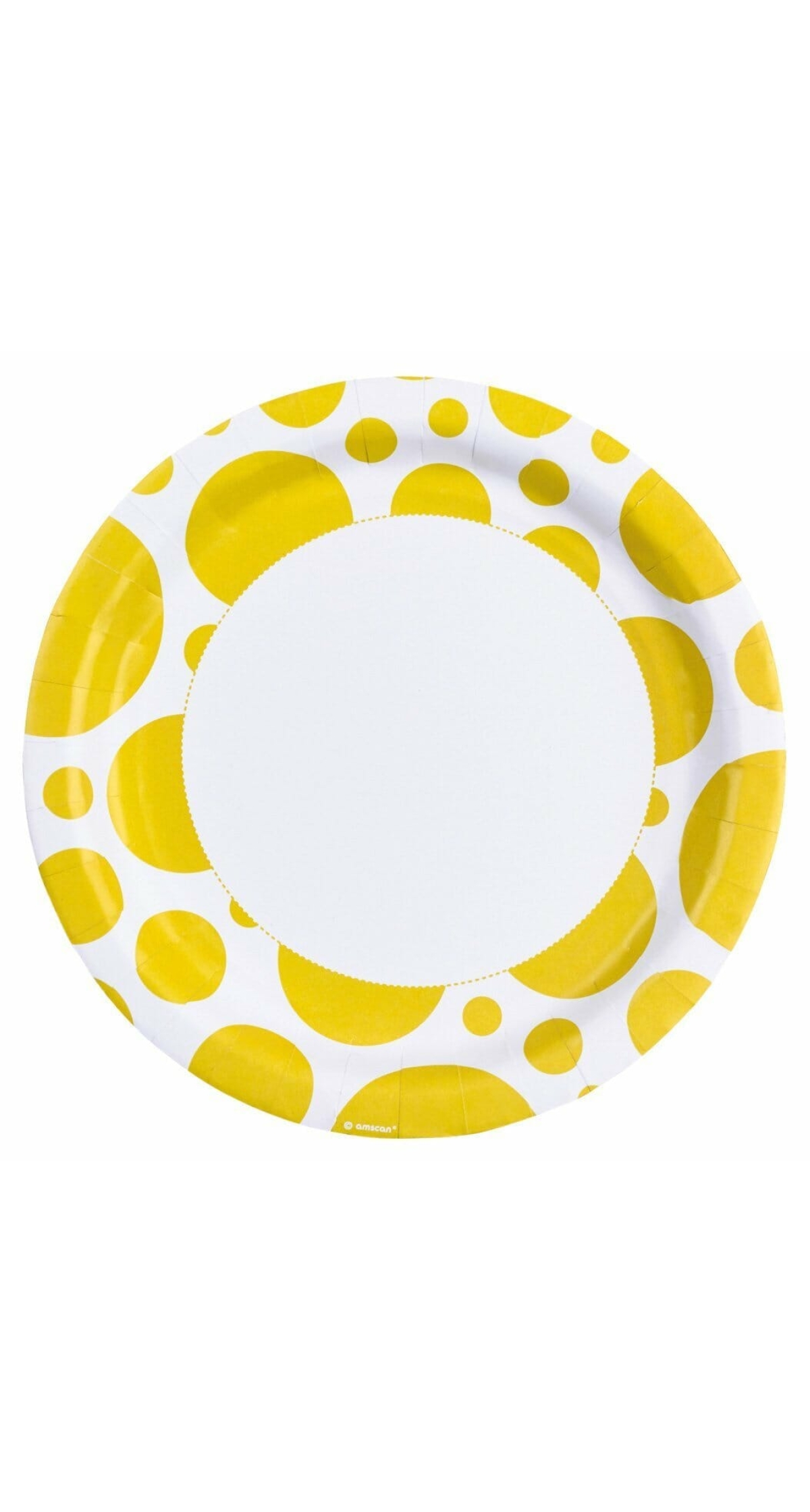 Sunshine Yellow Dots - 8 x Paper Plates 22.8 cm