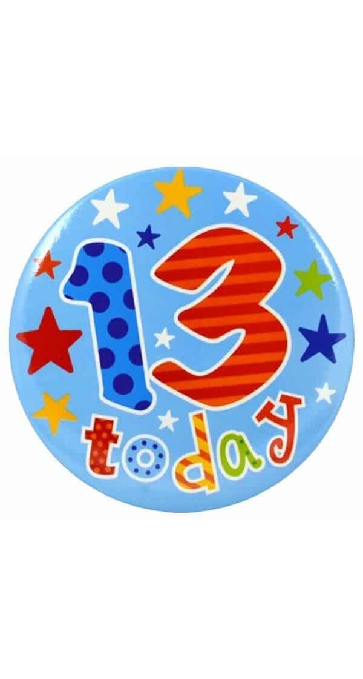 Jumbo Badge -  13 Today (SE) Blue - 15cm