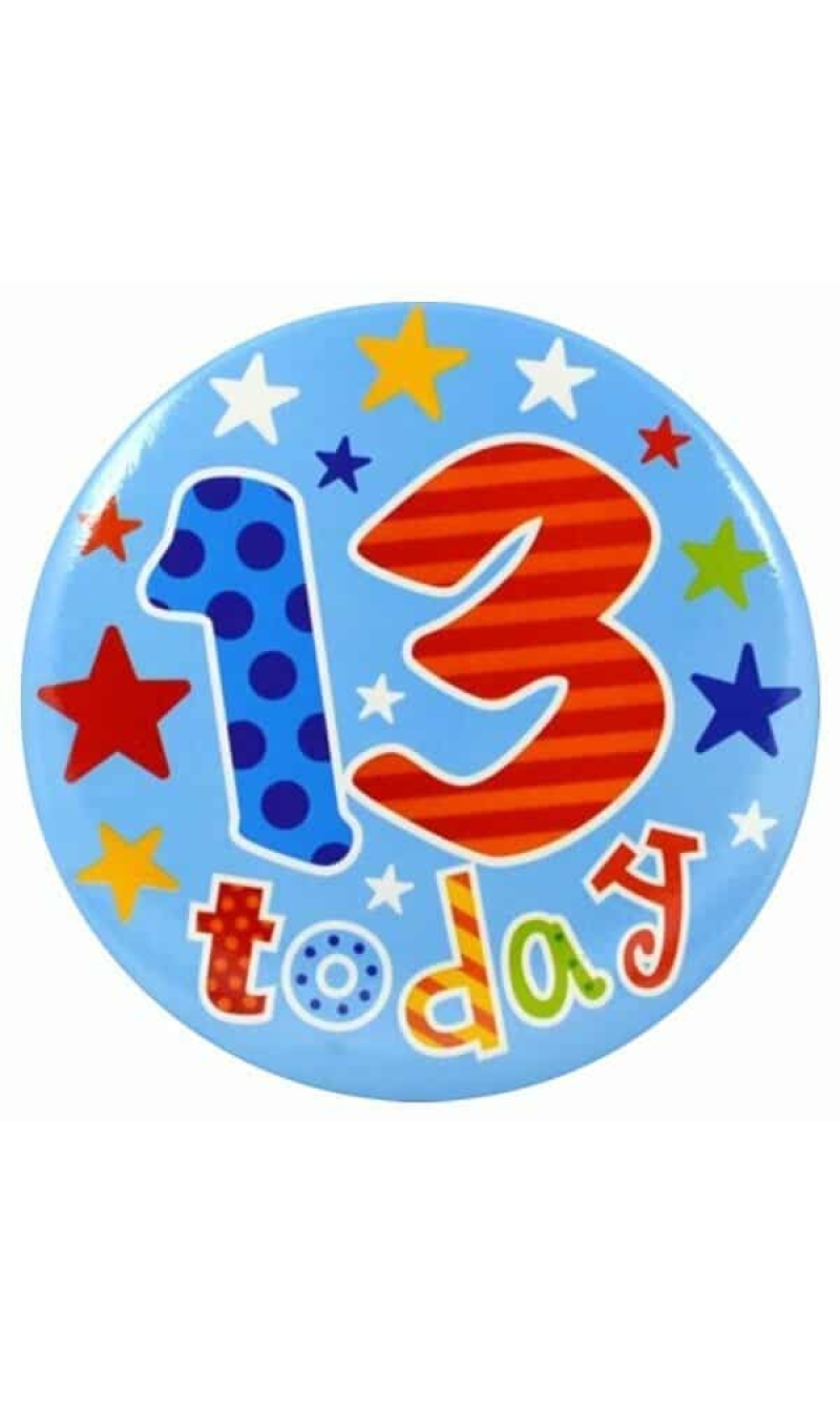 Jumbo Badge -  13 Today (SE) Blue - 15cm