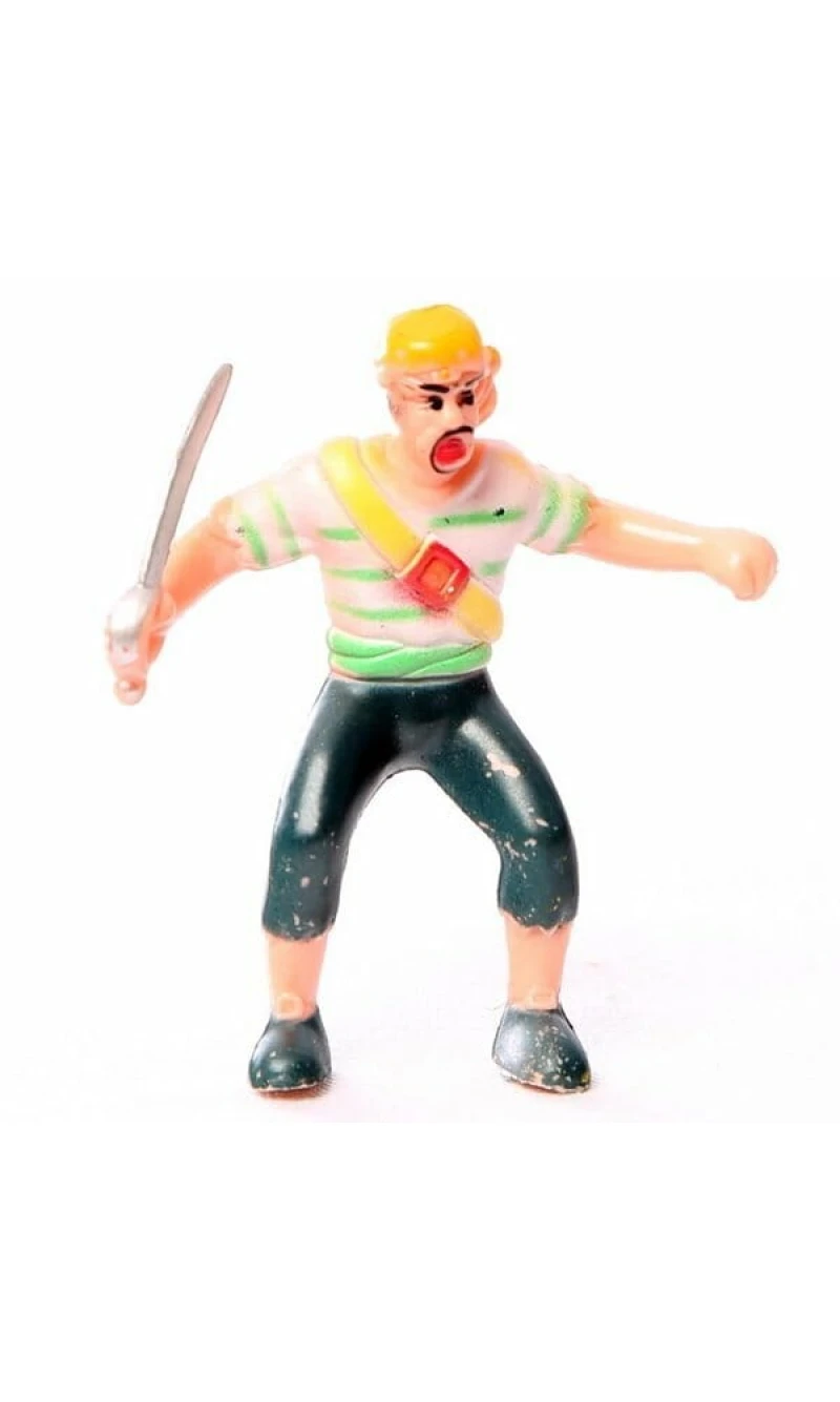 Pirate Striped with Sword Plastic Cake Topper - 6cm