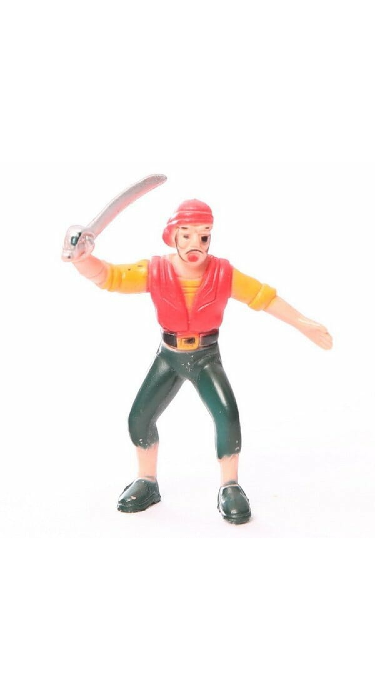 Pirate Red with Sword Plastic Cake Topper - 6cm