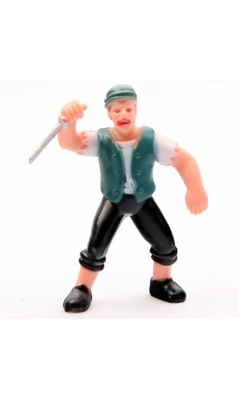 Pirate with Knife Plastic Cake Topper - 6cm