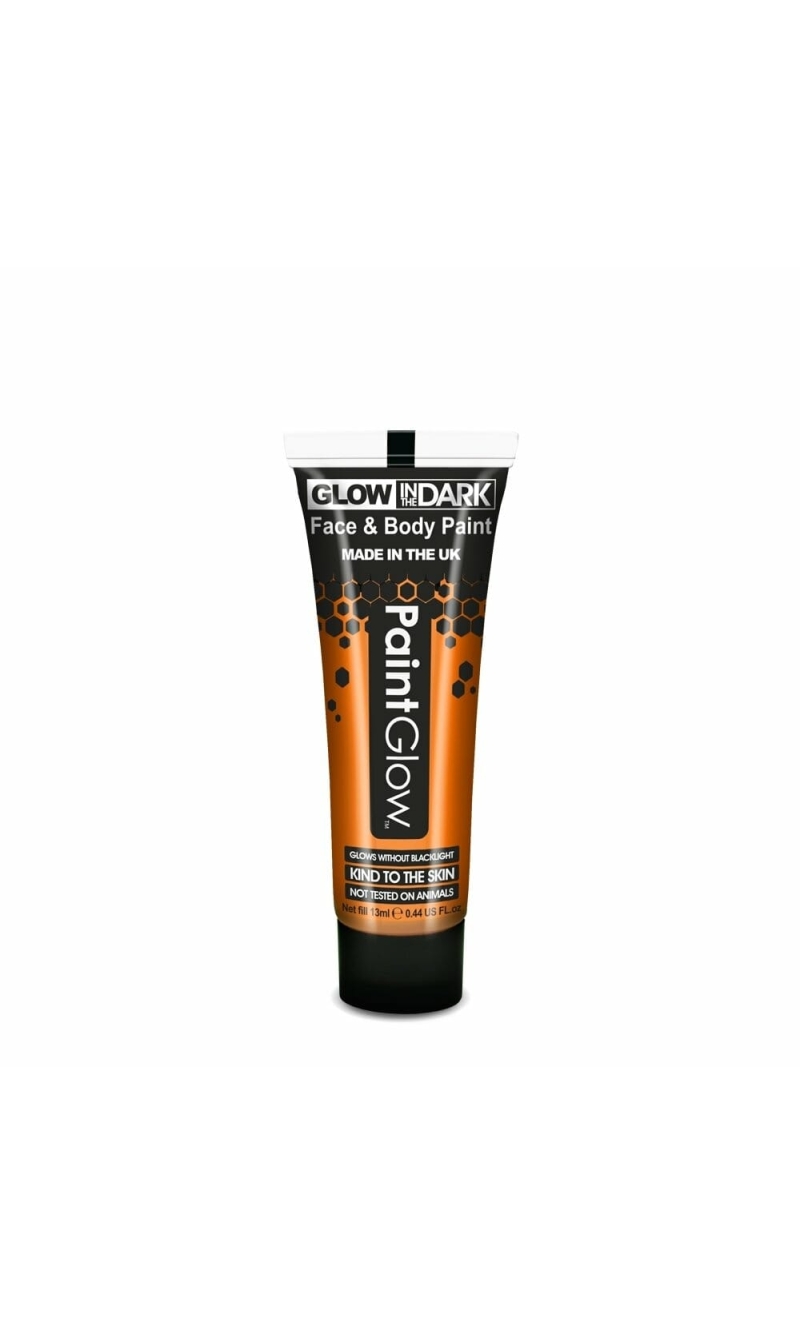 Glow In The Dark Face & Body Paint Water Based (12ml) - Orange (PRO)